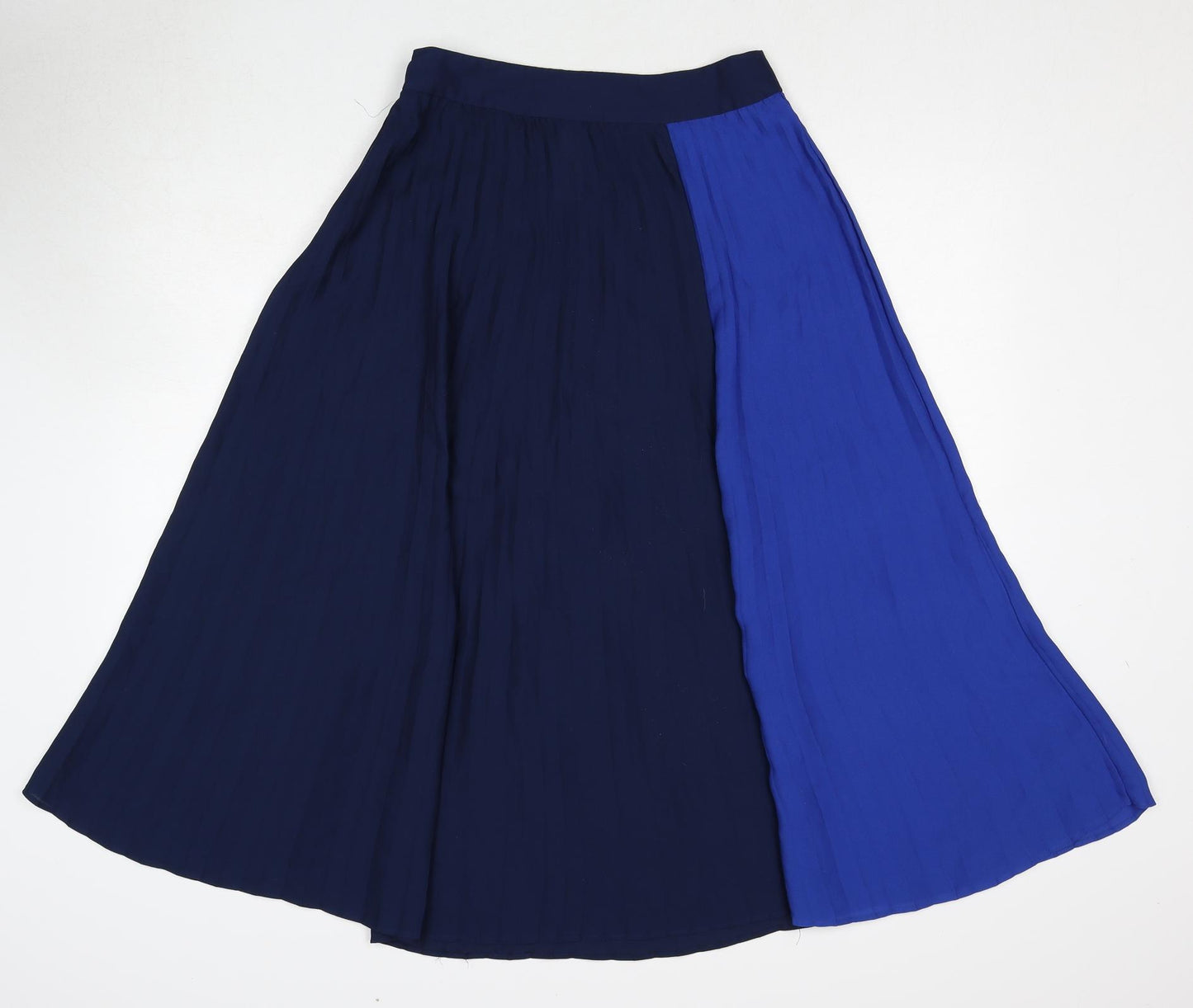 NEXT Womens Blue Polyester Swing Skirt Size 8 Zip - Colourblock