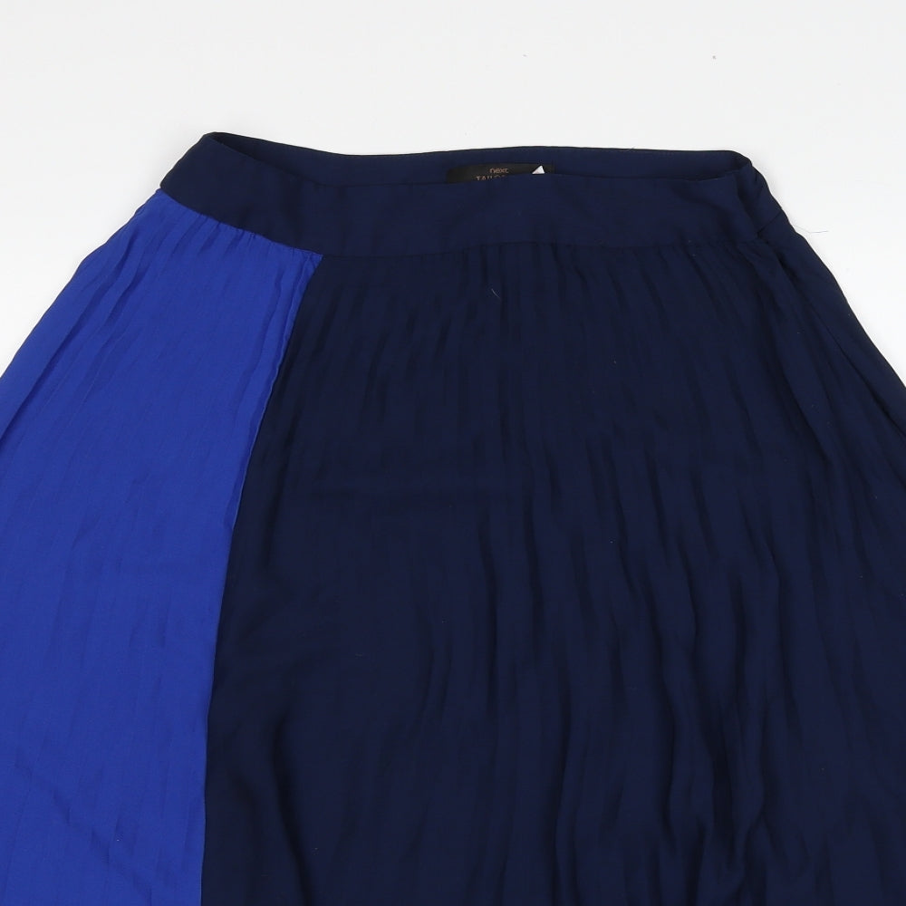 NEXT Womens Blue Polyester Swing Skirt Size 8 Zip - Colourblock