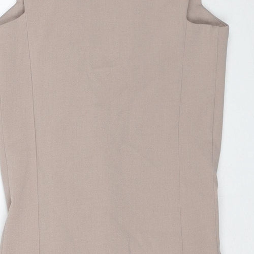 ASOS Womens Beige Polyester Wrap Dress Size 6 V-Neck Button