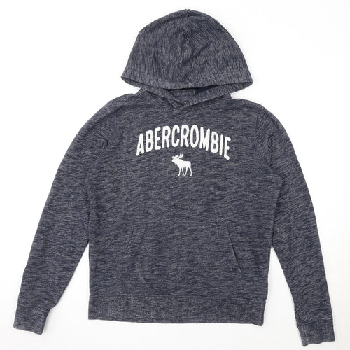 abercrombie kids Boys Blue Cotton Pullover Hoodie Size 15-16 Years Pullover
