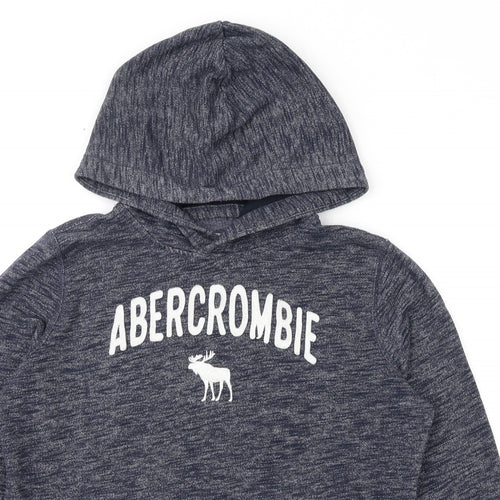 abercrombie kids Boys Blue Cotton Pullover Hoodie Size 15-16 Years Pullover