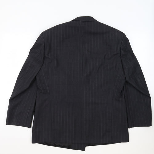 Marks and Spencer Mens Grey Striped Wool Jacket Suit Jacket Size 42 Regular