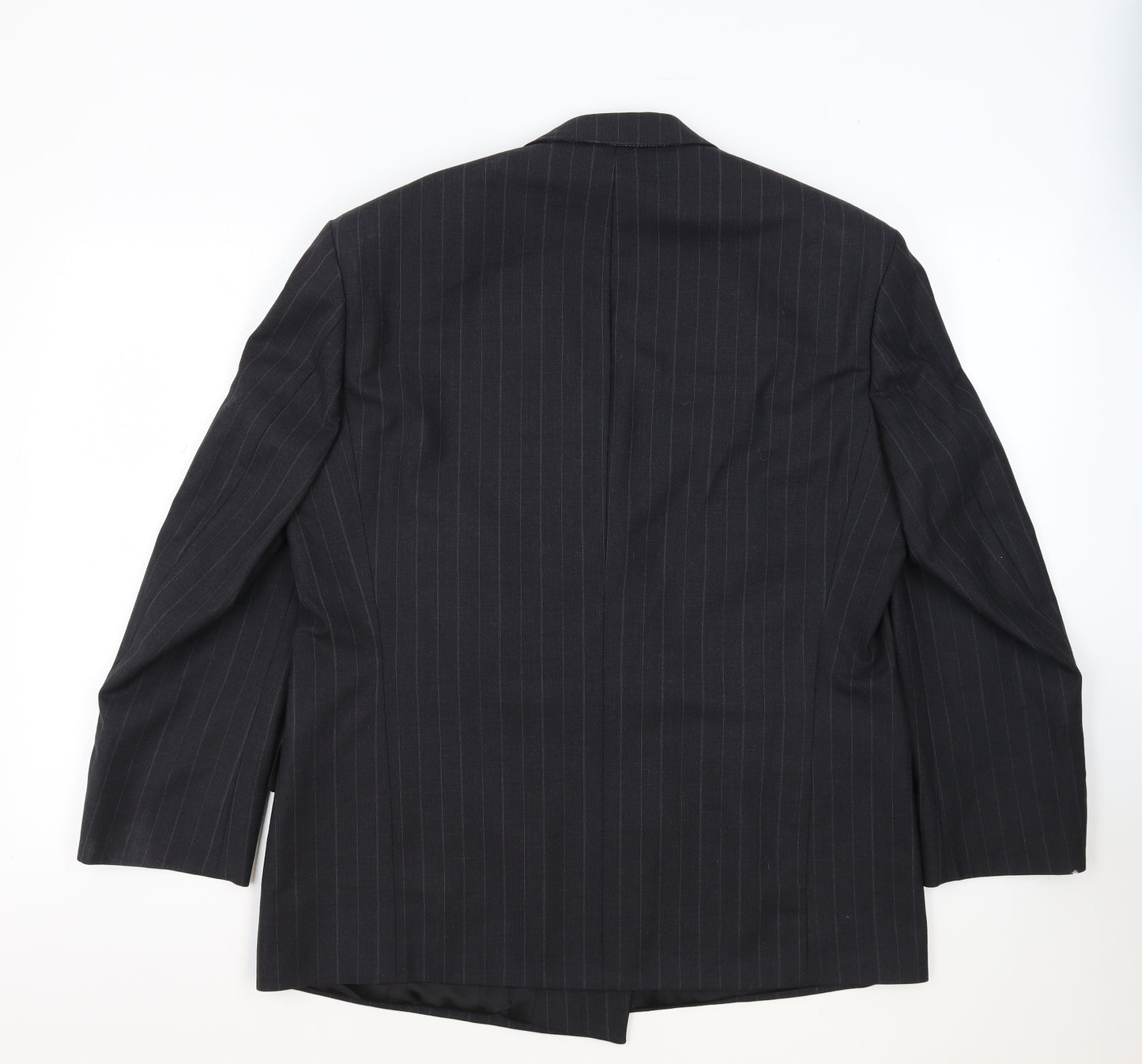 Marks and Spencer Mens Grey Striped Wool Jacket Suit Jacket Size 42 Regular