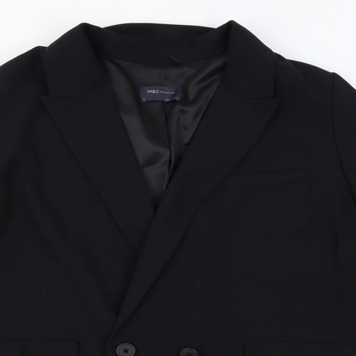 Marks and Spencer Womens Black Polyester Jacket Blazer Size 22