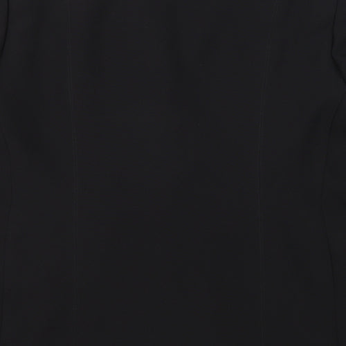 Bon Marche Womens Black Polyester Jacket Blazer Size 14