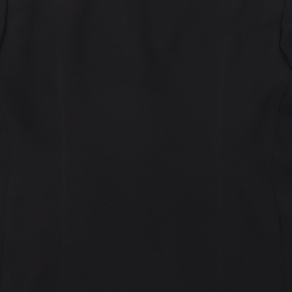 Bon Marche Womens Black Polyester Jacket Blazer Size 14