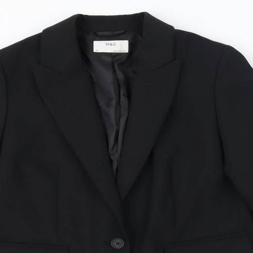 Marks and Spencer Womens Black Polyester Jacket Blazer Size 14