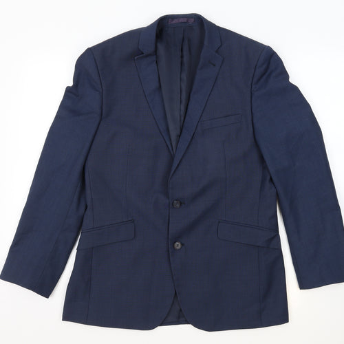 Racing Green Mens Blue Wool Jacket Suit Jacket Size 40 Regular