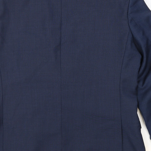 Racing Green Mens Blue Wool Jacket Suit Jacket Size 40 Regular