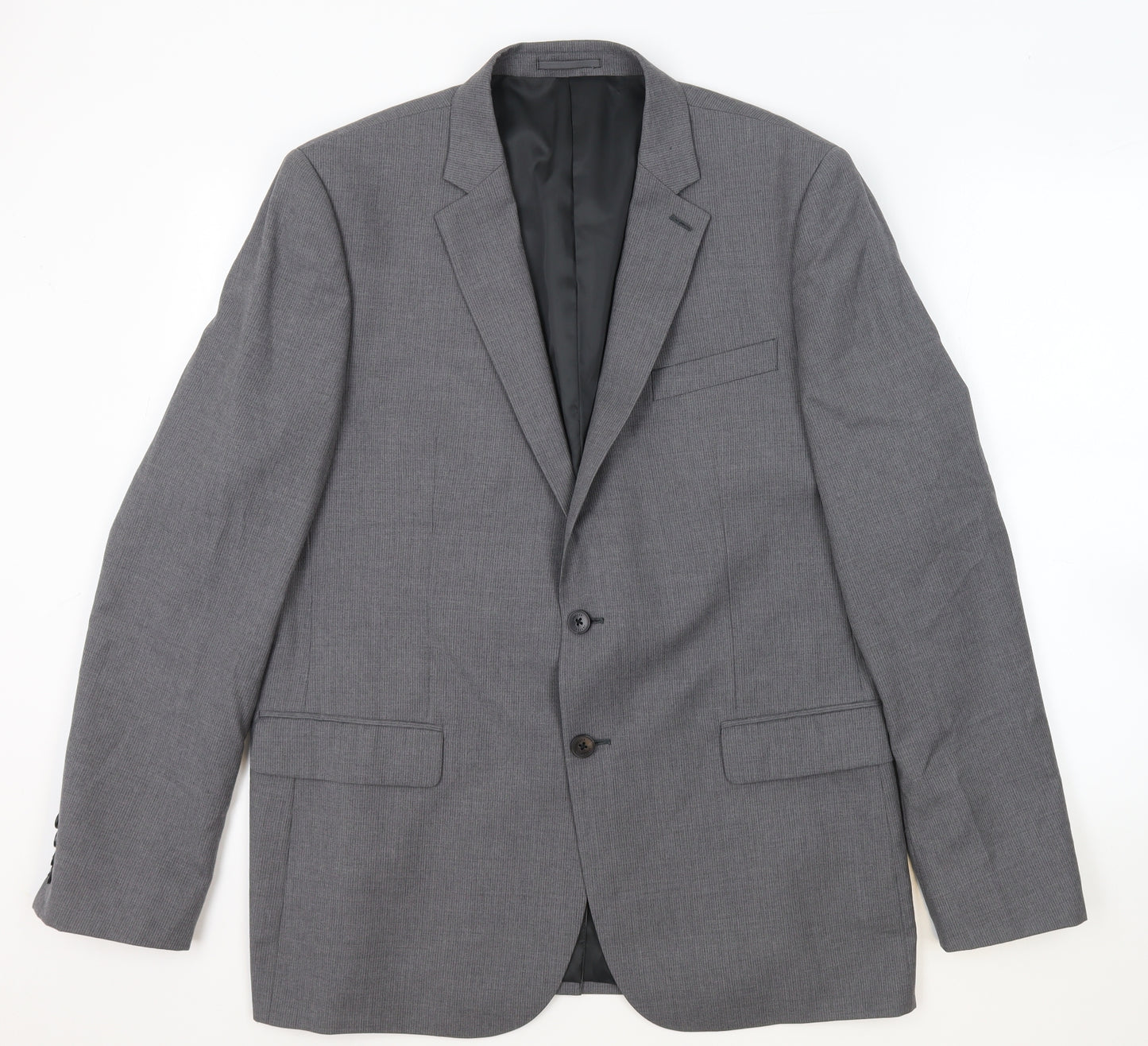 Jaeger Mens Grey Wool Jacket Suit Jacket Size 44 Regular