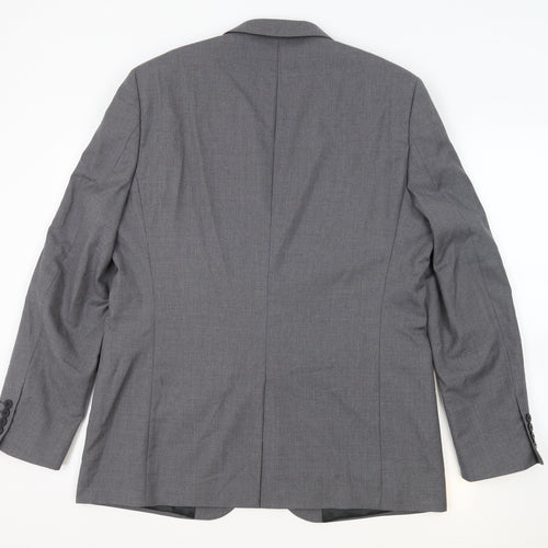 Jaeger Mens Grey Wool Jacket Suit Jacket Size 44 Regular