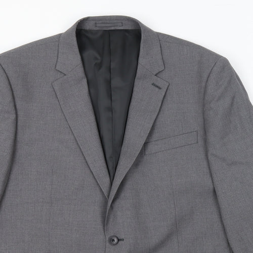 Jaeger Mens Grey Wool Jacket Suit Jacket Size 44 Regular