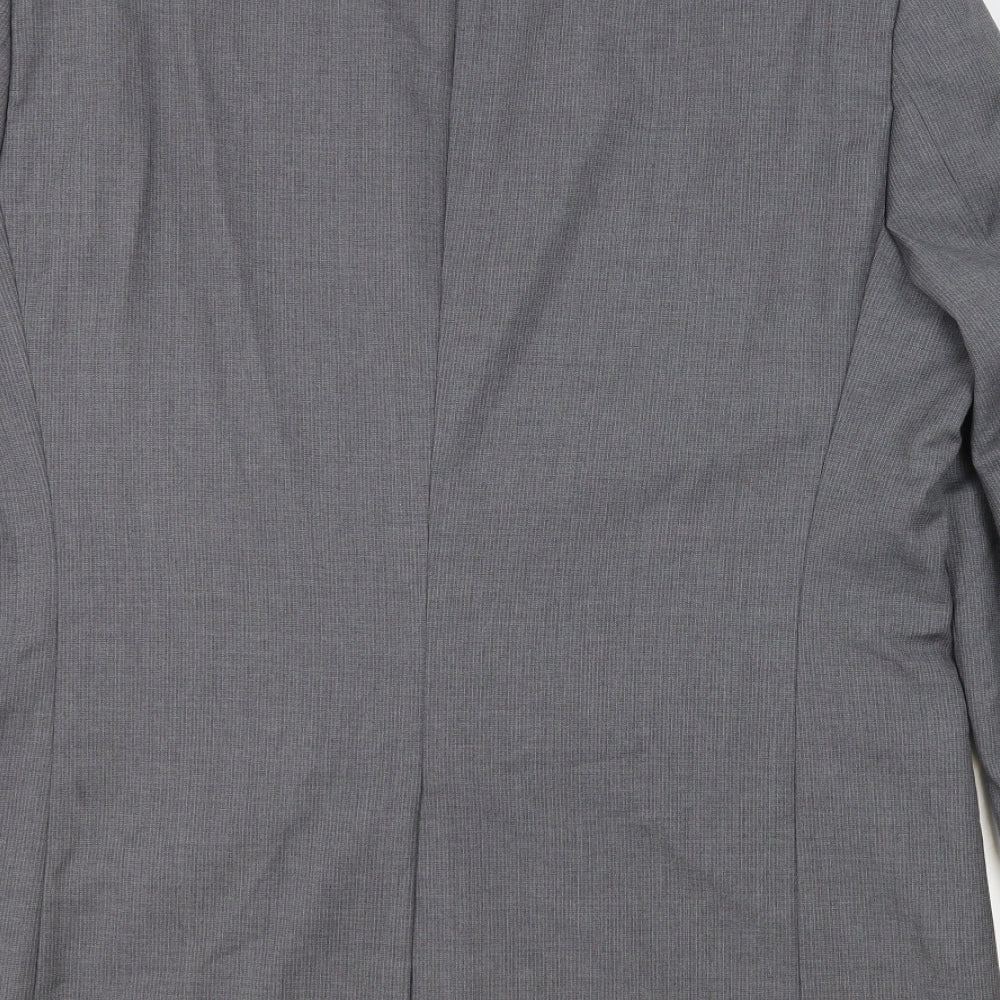 Jaeger Mens Grey Wool Jacket Suit Jacket Size 44 Regular