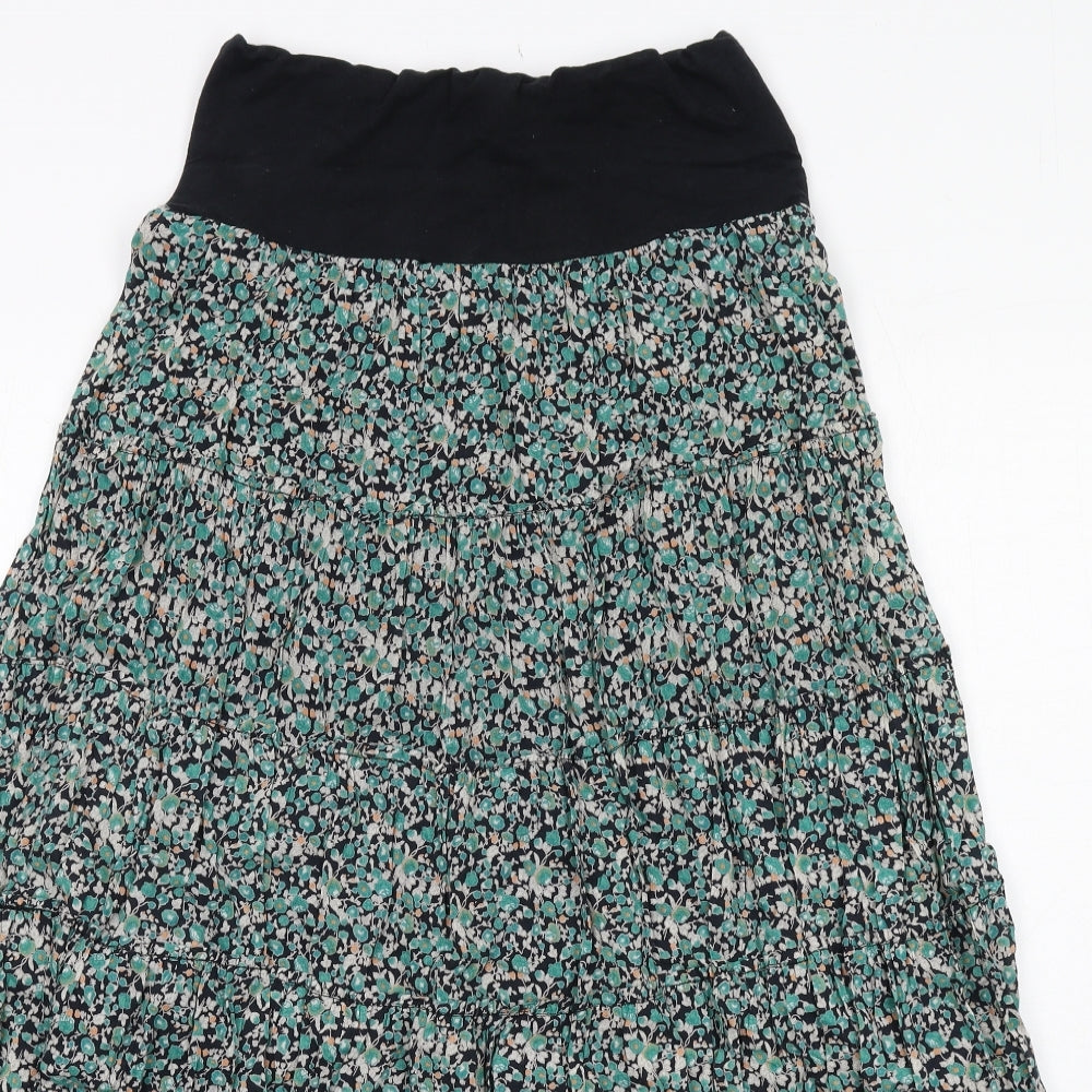 Nomads Womens Green Floral Cotton Peasant Skirt Size S