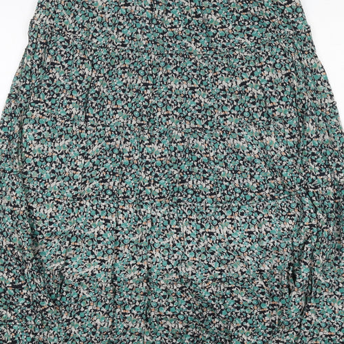 Nomads Womens Green Floral Cotton Peasant Skirt Size S