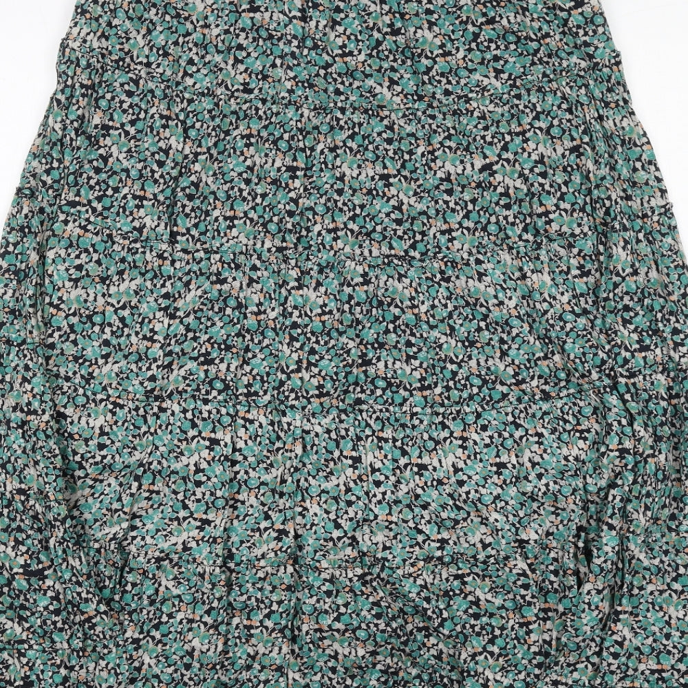 Nomads Womens Green Floral Cotton Peasant Skirt Size S