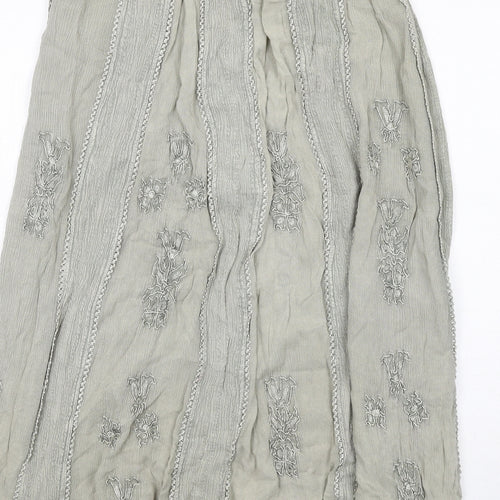 Just Elegance Womens Green Geometric Viscose Peasant Skirt Size S Drawstring