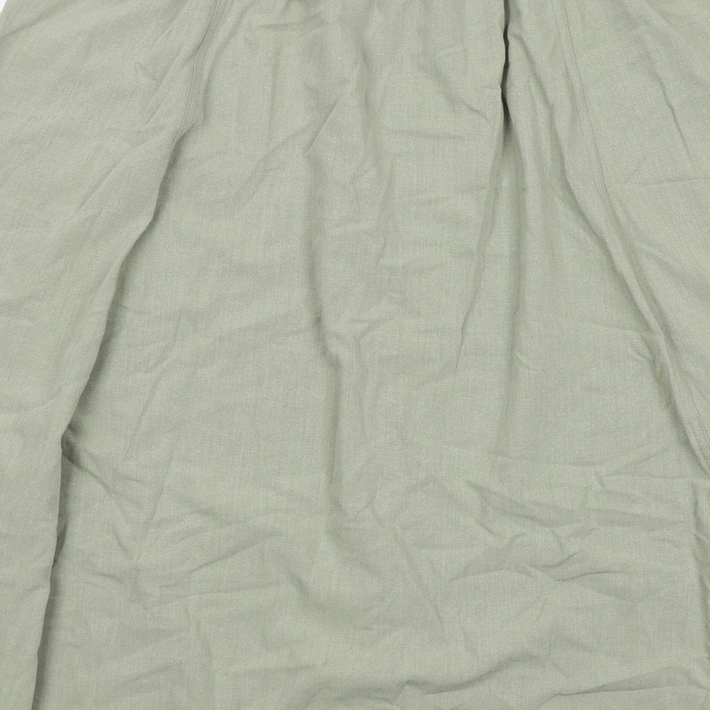 Bonmarché Womens Green Viscose Swing Skirt Size 14 Button