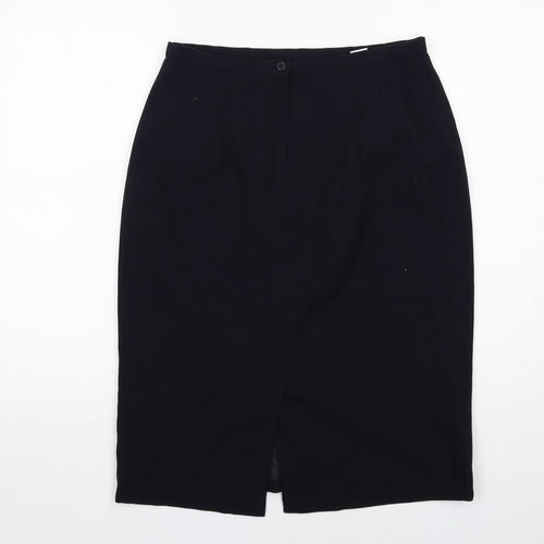 Annie Brooks Womens Blue Polyester A-Line Skirt Size 14 Zip