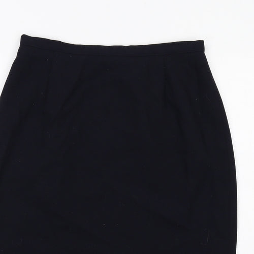 Annie Brooks Womens Blue Polyester A-Line Skirt Size 14 Zip