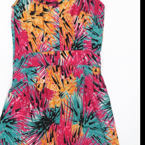 VERO MODA Womens Multicoloured Geometric Polyester Playsuit One-Piece Size 10 Zip