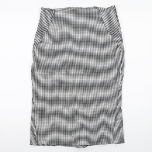 Miss Selfridge Womens Black Geometric Polyester A-Line Skirt Size 10 Zip