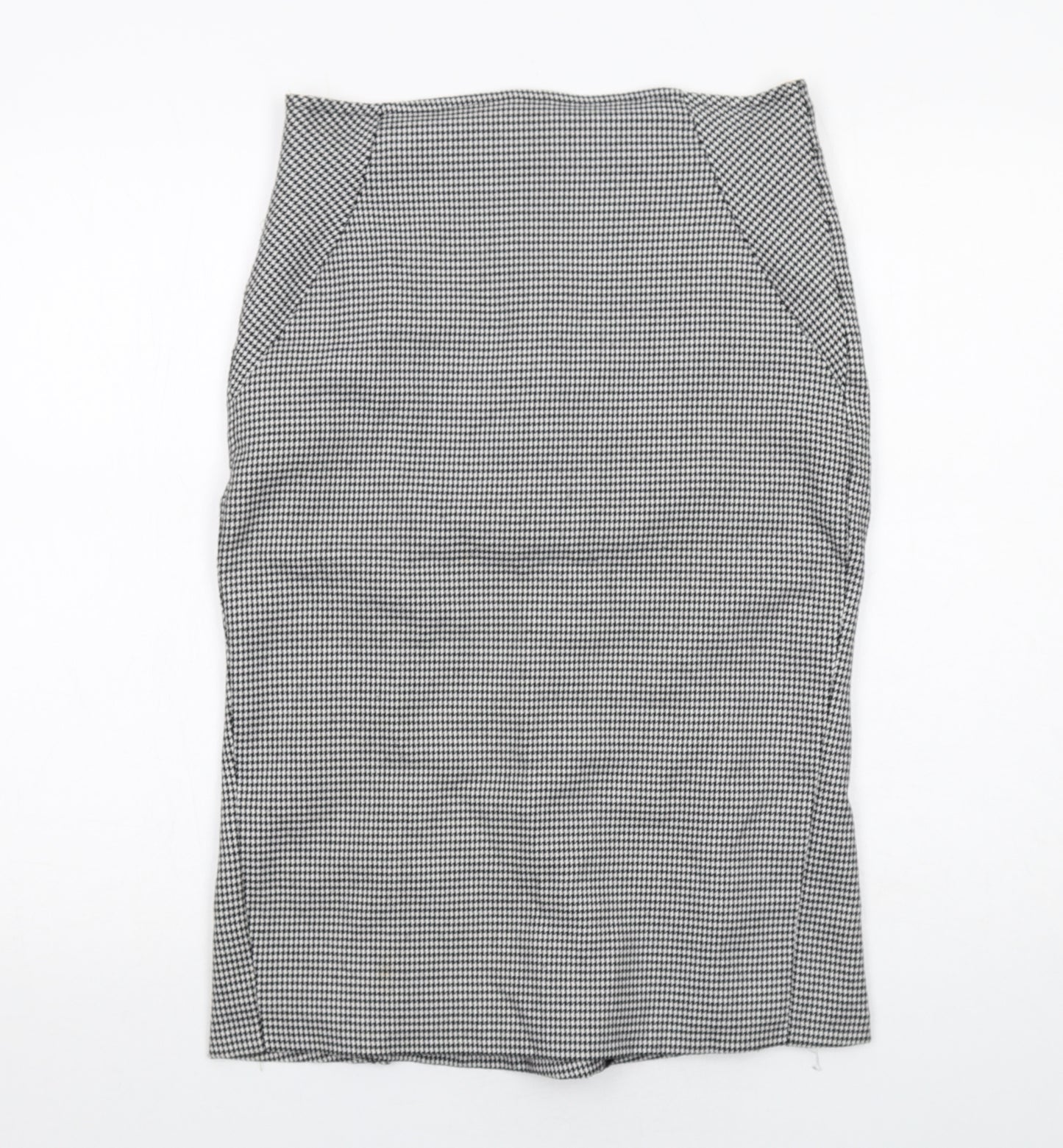 Miss Selfridge Womens Black Geometric Polyester A-Line Skirt Size 10 Zip