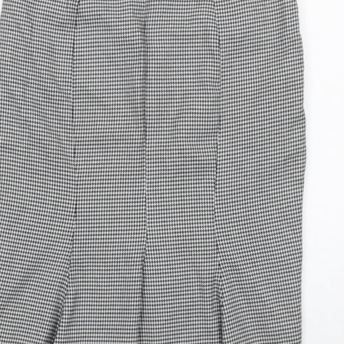 Miss Selfridge Womens Black Geometric Polyester A-Line Skirt Size 10 Zip