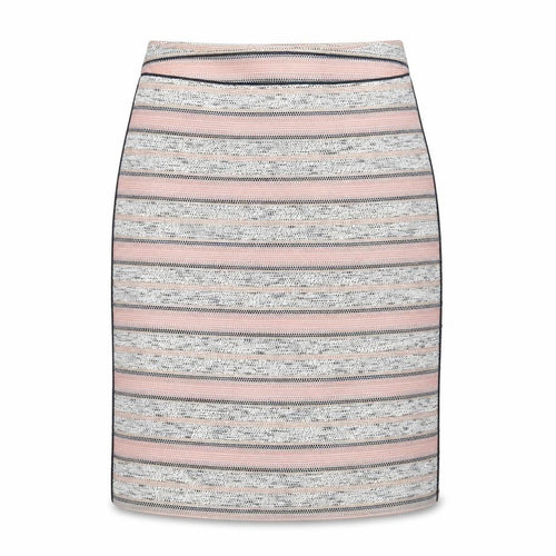 Marks and Spencer Womens Multicoloured Striped Cotton A-Line Skirt Size 12 Zip