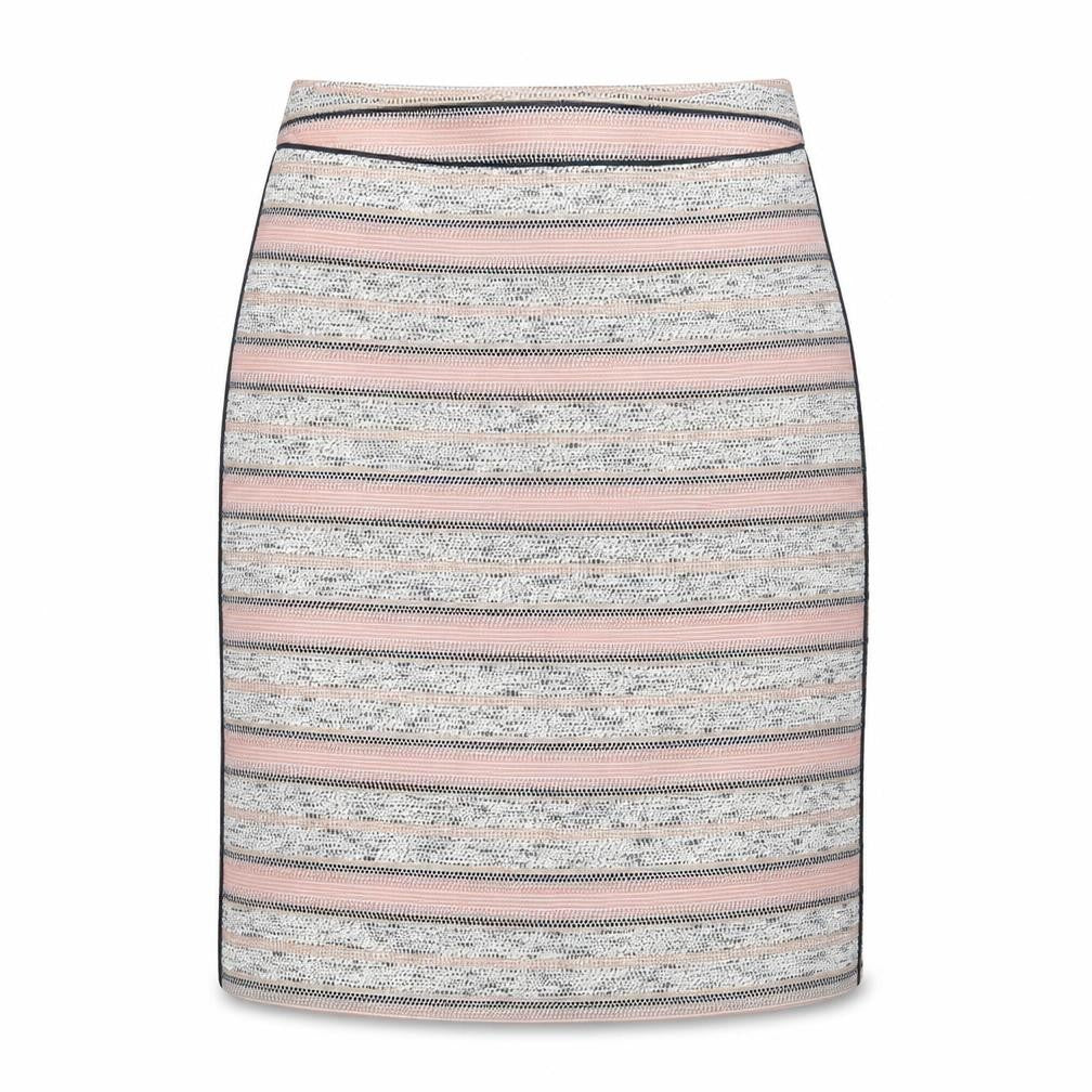 Marks and Spencer Womens Multicoloured Striped Cotton A-Line Skirt Size 12 Zip