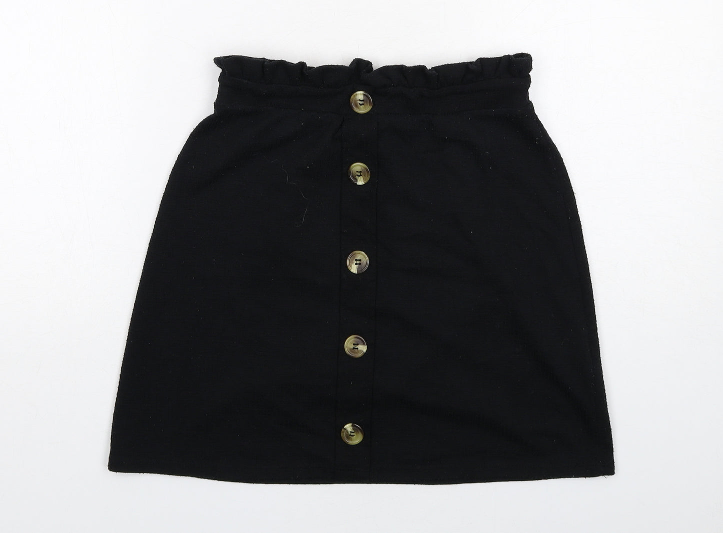 New Look Womens Black Polyester A-Line Skirt Size 8