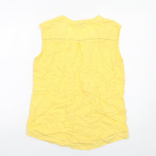 Warehouse Womens Yellow Viscose Basic Blouse Size 12 V-Neck