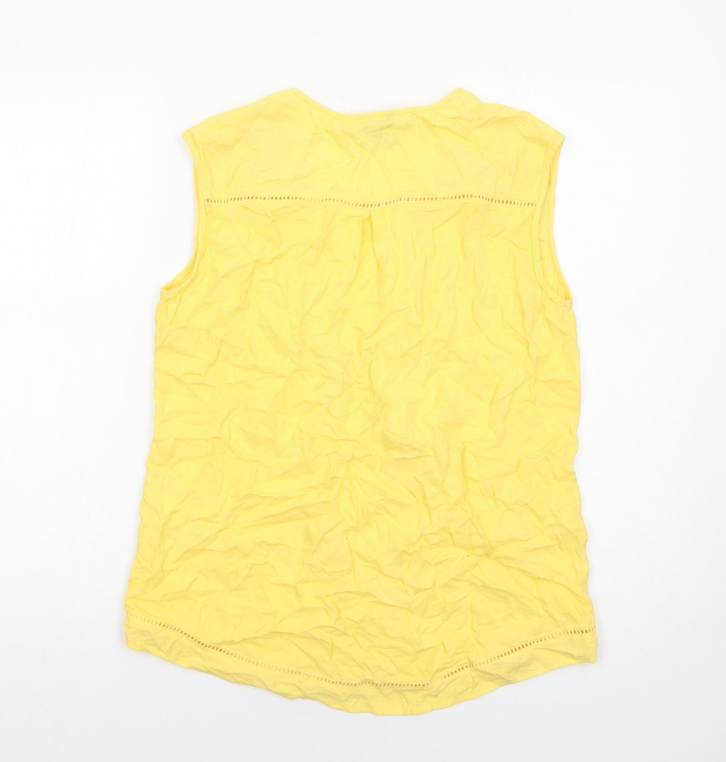 Warehouse Womens Yellow Viscose Basic Blouse Size 12 V-Neck