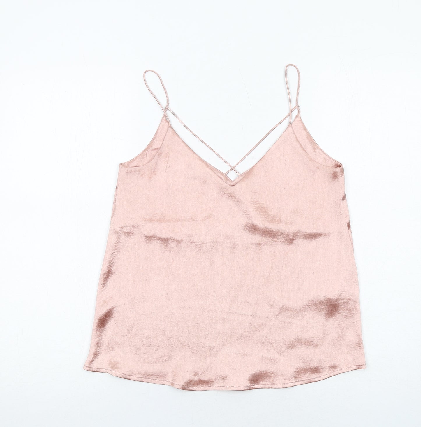 H&M Womens Pink Polyester Camisole Tank Size 8 V-Neck