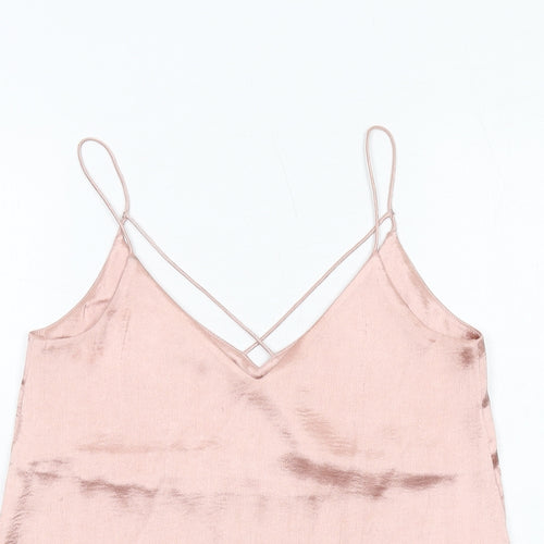 H&M Womens Pink Polyester Camisole Tank Size 8 V-Neck