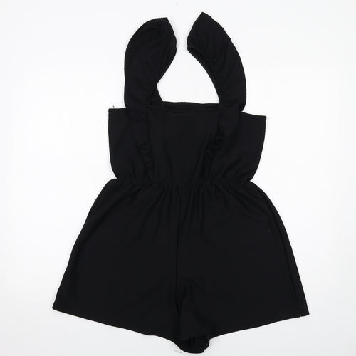 River Island Womens Black Polyester Playsuit One-Piece Size 12 Pullover
