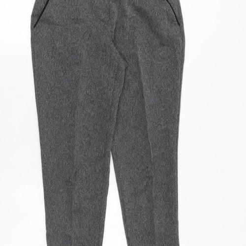 Dorothy Perkins Womens Grey Polyester Chino Trousers Size 6 Regular Zip