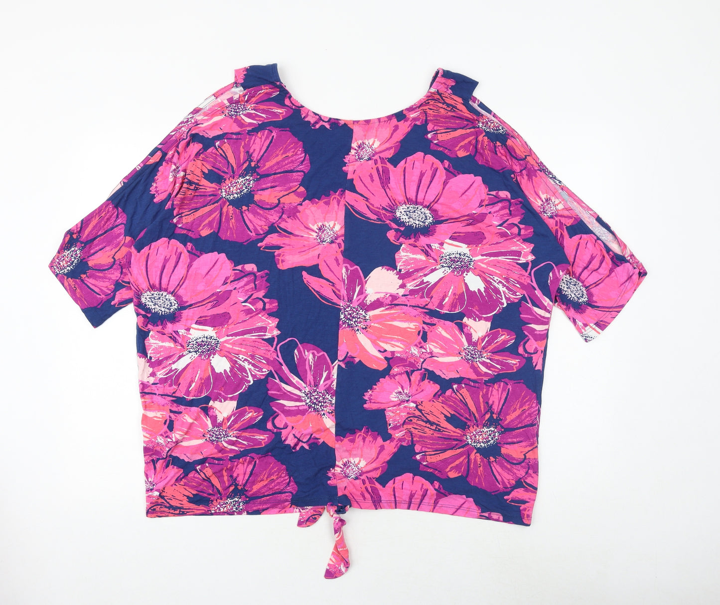 BPC Womens Multicoloured Floral Viscose Basic Blouse Size 20 V-Neck - Tie Front Detail
