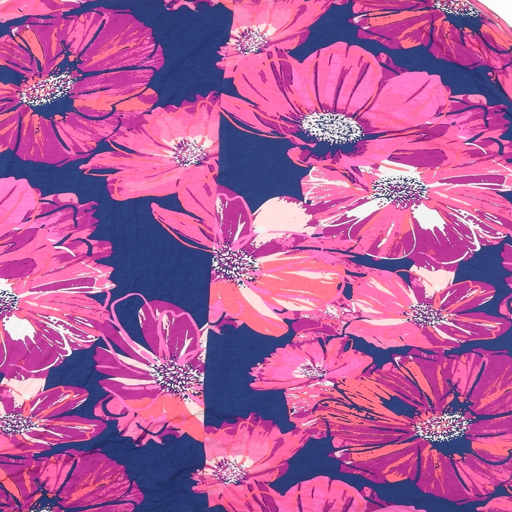 BPC Womens Multicoloured Floral Viscose Basic Blouse Size 20 V-Neck - Tie Front Detail