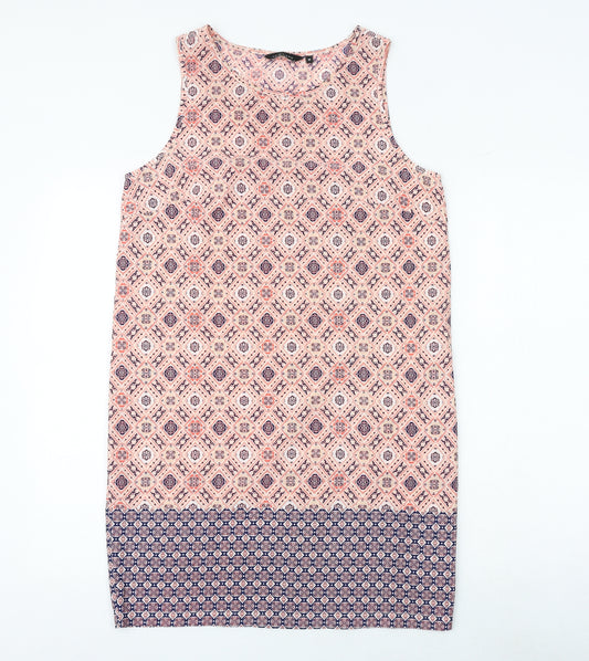 New Look Womens Multicoloured Geometric Polyester A-Line Size 10 Round Neck Pullover