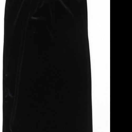 PRETTYLITTLETHING Womens Black Polyester Slip Dress Size 14 V-Neck Pullover