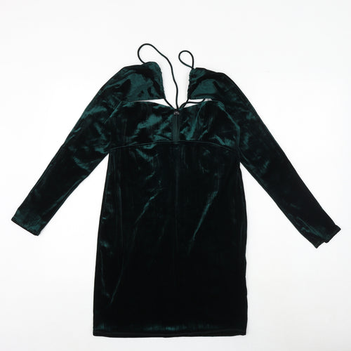 Zara Womens Green Polyester A-Line Size M Sweetheart Pullover