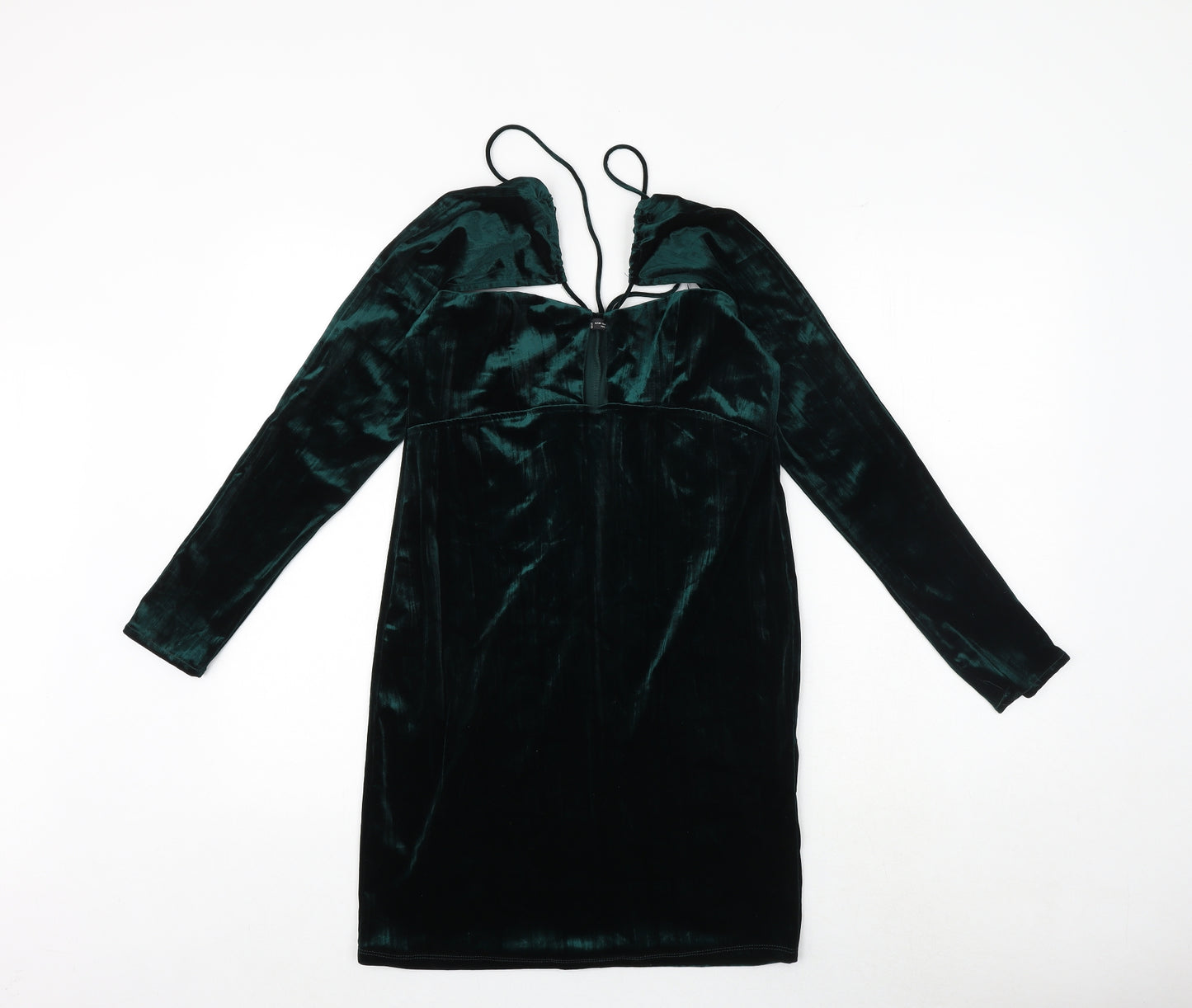 Zara Womens Green Polyester A-Line Size M Sweetheart Pullover