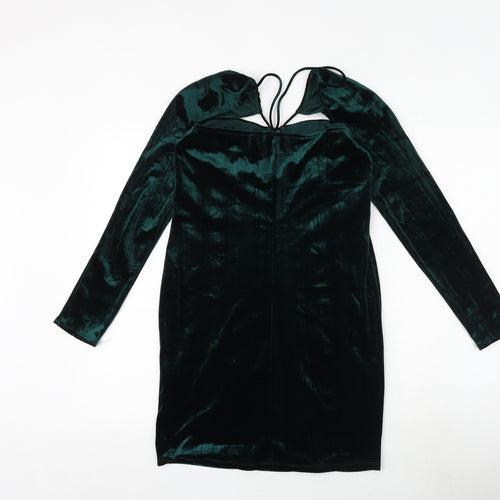 Zara Womens Green Polyester A-Line Size M Sweetheart Pullover