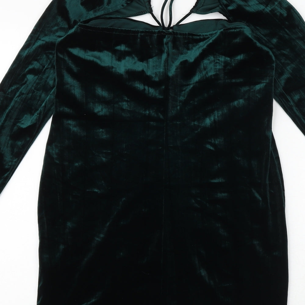 Zara Womens Green Polyester A-Line Size M Sweetheart Pullover