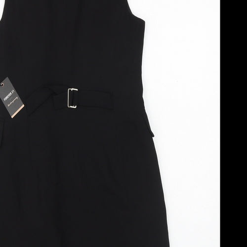 FOREVER 21 Womens Black Polyester Jacket Dress Size M Collared Button