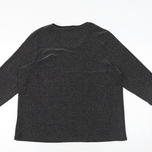 Classic Womens Black Polyamide Basic Blouse Size 18 Scoop Neck