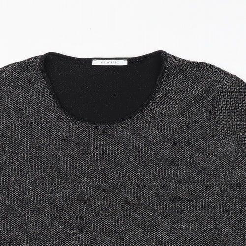 Classic Womens Black Polyamide Basic Blouse Size 18 Scoop Neck