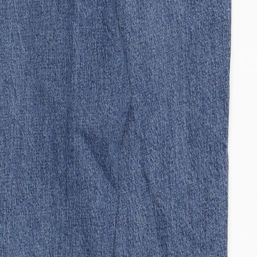 Topshop Womens Blue Cotton Straight Jeans Size 28 in Regular Zip