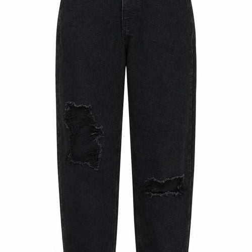 PRETTYLITTLETHING Womens Black Cotton Boyfriend Jeans Size 6 Regular Zip